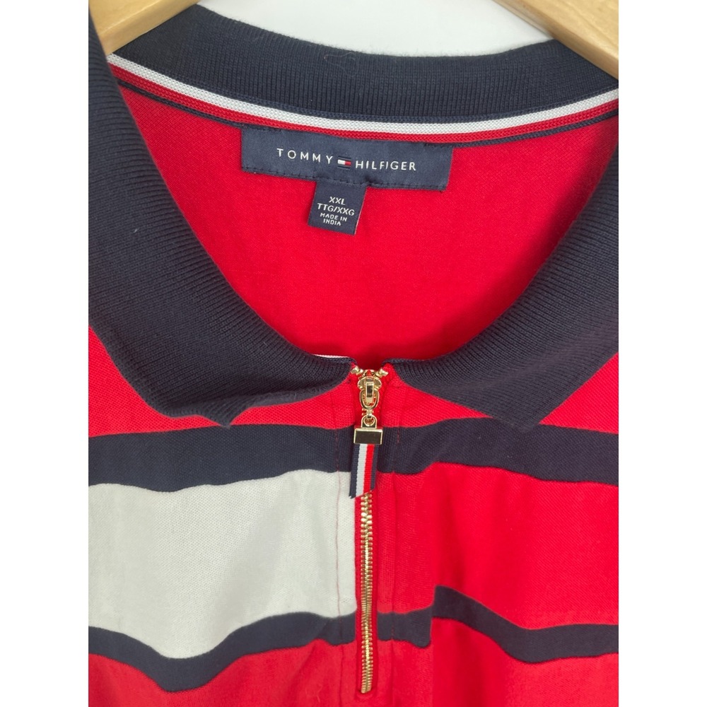 Tommy Hilfiger Polo Shirt Women XXL Zip Collar Colorblock Preppy Retro Golf Lot - Picture 10 of 15